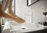 Смеситель для раковины hansgrohe Finoris 100, со сливным клапаном Push-Open 76010700, матовый белый