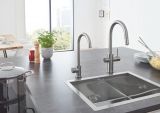 Смеситель для кухонной мойки GROHE Blue Home с системой фильтрации, охлаждения и газирования воды, Wi-Fi, суперсталь (31541DC0)