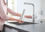 Смеситель для кухонной мойки GROHE Blue Home с системой фильтрации, охлаждения и газирования воды, Wi-Fi, хром (31539000)