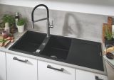 Мойка GROHE K500 с двумя чашами, 1160 x 500 мм, черный гранит (31647AP0)