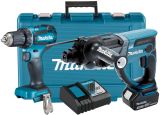 Набор аккумуляторного инструмента Makita, 18 В: перфоратор DHR202 + дрель-шуруповерт DDF485, с АКБ 3 Ач и ЗУ, в кейсе (PT1438)