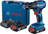 Аккумуляторная ударная дрель-шуруповерт Bosch  GSB 185-LI 06019K3100, 1900 об/мин, с 2 АКБ 2 Ач и ЗУ, в кейсе
