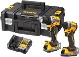 Аккумуляторный набор DEWALT DCK2050S2T, 18 В: дрель-шуруповерт DCD805 + шуруповерт DCF850, с 2 АКБ 3.5 Ач и ЗУ, в кейсе TSTAK