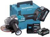 Аккумуляторная угловая шлифмашина Makita GA005GM201, 40 В, 125 мм, 8500 об/мин, с 2 АКБ 4 Ач и ЗУ, в кейсе