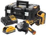 Аккумуляторная угловая шлифмашина DEWALT DCG404S2T, 18 В, 125 мм, 11000 об/мин, с 2 АКБ 3.5 Ач и ЗУ в кейсе TSTAK (DCG404S2T-QW)