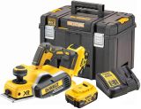 Аккумуляторный рубанок DEWALT DCP580P2, 18 В, 15000 об/мин, 82 мм, с 2 АКБ 5 Ач и ЗУ, в кейсе TSTAK (DCP580P2-QW)