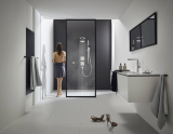 Внешняя часть термостата для душа hansgrohe ShowerSelect HighFlow скрытого монтажа 15760340, шлифованный черный хром