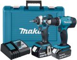 Аккумуляторный набор Makita, 18 В: дрель-шуруповерт DDF453 + шуруповерт DTD154, с АКБ 3 Ач и ЗУ, в кейсе
