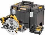 Аккумуляторная дисковая пила DEWALT DCS572P1T, 18 В, 184 мм, 5500 об/мин, с АКБ 5 Ач и ЗУ, в кейсе TSTAK (DCS572P1NT-XJ)