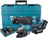 Аккумуляторный набор Makita, 40 В: сабельная пила JR002 + угловая шлифмашина GA038, с 2 АКБ 5 Ач и ЗУ, в кейсе