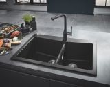 Мойка GROHE K700 с 2 чашами, 838 x 559 мм,черный гранит (31657AP0)