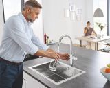 Смеситель для кухонной мойки GROHE Blue Home с системой фильтрации, охлаждения и газирования воды, хром (31455001)