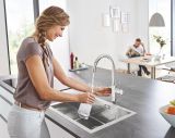 Смеситель для кухонной мойки GROHE Blue Home с системой фильтрации, охлаждения и газирования воды, хром (31455001)