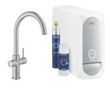 Смеситель для кухонной мойки GROHE Blue Home с системой фильтрации, охлаждения и газирования воды, суперсталь (31455DC1)