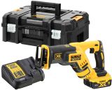 Аккумуляторная сабельная пила DEWALT DCS367P1, 18 В, 2900 ход/мин, 28.6 мм, с АКБ 5 Ач и ЗУ, в кейсе TSTAK (DCS367P1-QW)