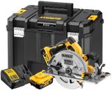 Аккумуляторная дисковая пила DEWALT DCS572P2, 18 В, 184 мм, 5500 об/мин, с 2 АКБ 5 Ач и ЗУ, в кейсе TSTAK (DCS572P2-QW)