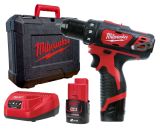 Аккумуляторная дрель-шуруповерт Milwaukee M12 BDD-202C 4933441915, с 2 АКБ 2 Ач и ЗУ, в кейсе