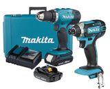 Набор электроинструмента Makita PT1469 18 В: дрель-шуруповерт DDF453SYE + ударный шуруповерт DTD152Z, с 2 АКБ 1.5 Ач и ЗУ, в кейсе