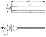 Держатель для полотенца двойной GROHE Selection , поворотный, металл, фантомный чёрный