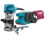 Набор электроинструмента Makita: фрезер кромочный RT0702CX2 + ленточная шлифмашина 9911 (ACSET-62)