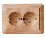 Розетка двойная с заземлением со шторками 16А Systeme Electric (Schneider Electric) W59, сосна RS16-255-78