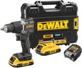 Ударная дрель-шуруповерт DEWALT DCD100D2T, 18 В, 1650 об/мин, 28050 уд/мин, с 2 АКБ 2 Ач и ЗУ, в кейсе TSTAK (DCD100D2T-QW)