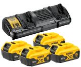 Аккумуляторный набор DEWALT DCK865P4T, 18 В: 8 инструментов, с 4 АКБ 5 Ач и двойным ЗУ, в 4 кейсах TSTAK (DCK865P4T-QW)