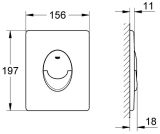 Панель смыва для унитаза GROHE Skate Air, 3 режима, фантомный черный (38505KF0)