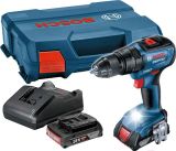 Аккумуляторная ударная дрель-шуруповерт Bosch GSB 18V-50, 18 В, 1800 об/мин, 27000 уд/мин, с 2 АКБ 2 Ач и ЗУ, в кейсе (0.601.9H5.100)