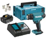 Аккумуляторный тепловой пистолет (фен) Makita LXT 18В, 1 режим, 550°, с АКБ 5 Ач и ЗУ, в кейсе MakPac, DHG180RT1J