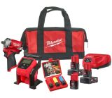 Набор аккумуляторного инструмента Milwaukee, 12 В: насос BI-0 + гайковерт FIWF12-0 + 3 аккумулятора M12, Li-Ion, 12 В, 2 и 4 Ач + зарядное устройство C12 C, 12 В, 3 А, в сумке, 4933481026