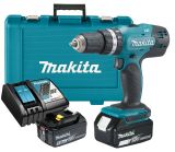 Аккумуляторная ударная дрель-шуруповерт Makita DHP453RFE, 1300 об/мин, с 2 АКБ 3 Ач и ЗУ, в кейсе