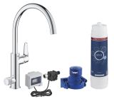 Смеситель для кухонной мойки GROHE Blue Pure Eurosmart с функцией фильтрации, с фильтром в комплекте, хром (30386000)