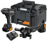 Аккумуляторный набор DEWALT McLaren Limited Edition DCK2225MP2T, 18 В: УШМ + гайковерт, с 2 АКБ 5 Ач и ЗУ, в кейсе TSTAK