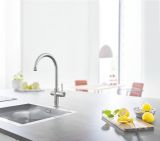 Смеситель для кухонной мойки GROHE Blue Home с системой фильтрации, охлаждения и газирования воды, суперсталь (31455DC1)