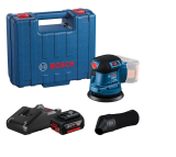 Аккумуляторная эксцентриковая шлифмашина Bosch GEX 185-LIм, 18 В, 125 мм, 10000 об/мин, с АКБ 4 Ач и ЗУ, в кейсе (0.601.3A5.021)