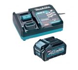 Набор: аккумуляторная угловая шлифмашина Makita GA023GZ, 125 мм, 8500 об/мин + аккумулятор с зарядным устройством Makita (XGT, 1x4.0Ач, DC40RA) 191J67-0