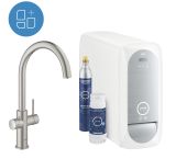 Смеситель для кухонной мойки GROHE Blue Home с системой фильтрации, охлаждения и газирования воды, суперсталь (31455DC1)