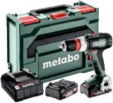 Аккумуляторная дрель-шуруповерт Metabo BS 18 L Quick, 18 В, 1850 об/мин, с 2 АКБ 2 Ач и ЗУ, в кейсе metaBOX (614052500)