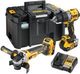 Аккумуляторный набор DEWALT DCK2026P2T, 18 В: дрель-шуруповерт DCD805 + УШМ DCG405, с 2 АКБ 5 Ач и ЗУ, в кейсе TSTAK