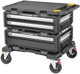 Модульная рабочая станция DEWALT TOUGHSYSTEM DXL DWST60520-1: 2 ящика для инструмента + рабочая поверхность, на колесной базе