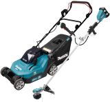 Аккумуляторный набор садовой техники Makita, 18 В: газонокосилка DLM382 + триммер DUR368A, с 2 АКБ 4 Ач и ЗУ