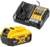 Набор DEWALT DCB1104P1: АКБ DCB184, Li-Ion, 18 В, 5 Ач и зарядное устройство DCB1104, 12/18 В, 4 A (DCB1104P1-QW)
