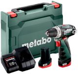Аккумуляторная дрель-шуруповерт Metabo PowerMaxx BS Basic, 12 В, 1400 об/мин, с 2 АКБ 2 Ач и ЗУ, в кейсе (600984500)