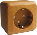 Розетка с заземлением со шторками 16А Systeme Electric (Schneider Electric) Etude, бук PA16-004T