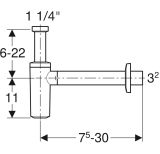 Сифон бутылочный Geberit для раковины 32 мм, 151.034.11.1