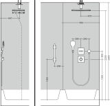 Верхний душ hansgrohe Rainmaker Select 460 2jet с потолочным кронштейном скрытого монтажа 24004600, черный/хром