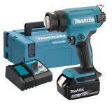 Аккумуляторный тепловой пистолет (фен) Makita LXT 18В, 1 режим, 550°, с АКБ 5 Ач и ЗУ, в кейсе MakPac, DHG180RT1J