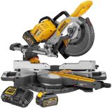 Аккумуляторная торцовочная пила DEWALT DCS727T2, 54 В, 250 мм, 4300 об/мин, с 2 АКБ 2 Ач и ЗУ (DCS727T2-QW)