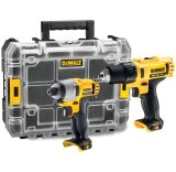 Набор DEWALT: аккумуляторная дрель-шуруповерт DCD710, 10.8 В, и аккумуляторный ударный шуруповерт DCF815, 12 В, без АКБ и ЗУ, в кейсе, DCK211